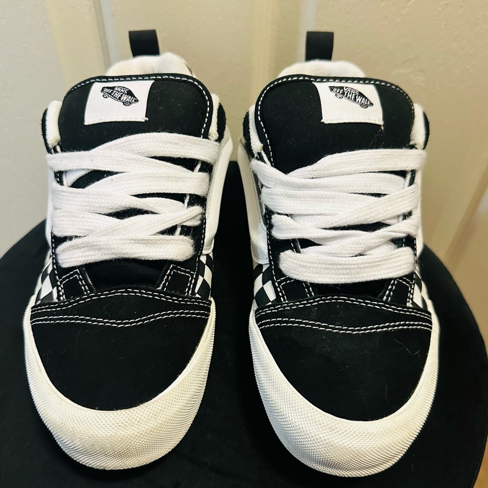 Vans Kids Black & White Checkerboard Low Top Sneakers
